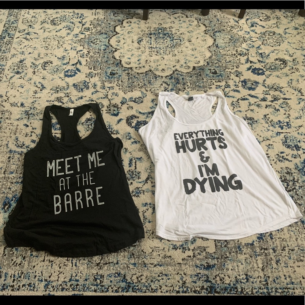 2X slogan racerback tank tops-price is for both